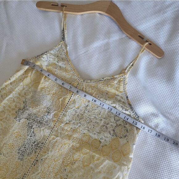 Rachel Zoe eyelet strappy bohemian coastal dress white and soft yellow medium - Picture 5 of 8